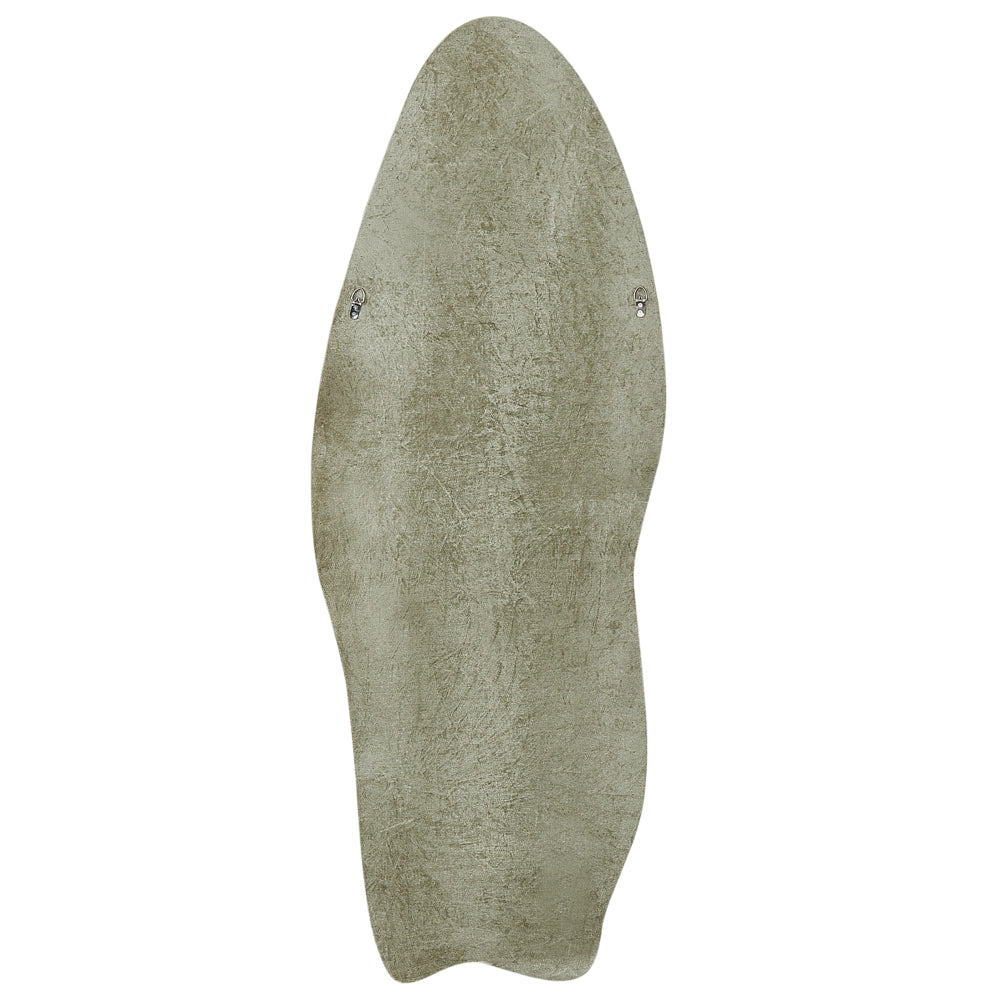 Specchio da parete verde con cornice in MDF, vetro 57 x 160 cm, forma irregolare, pezzo decorativo da parete, stile moderno.
