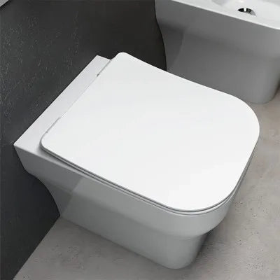 Wc filo muro rimless con scarico traslato Olympia serie Synthesis bianco lucido