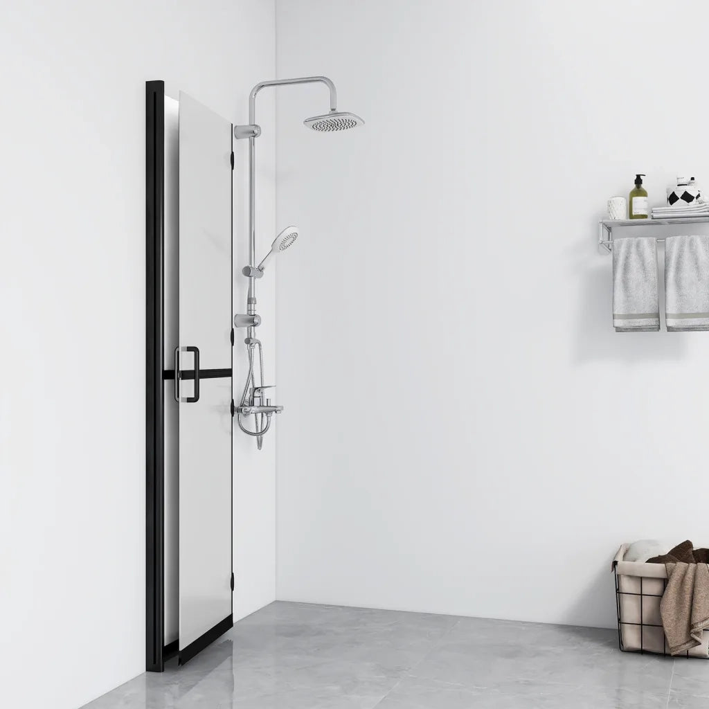 Parete per Doccia Walk-in Pieghevole in Vetro ESG 90x190 cm 151194