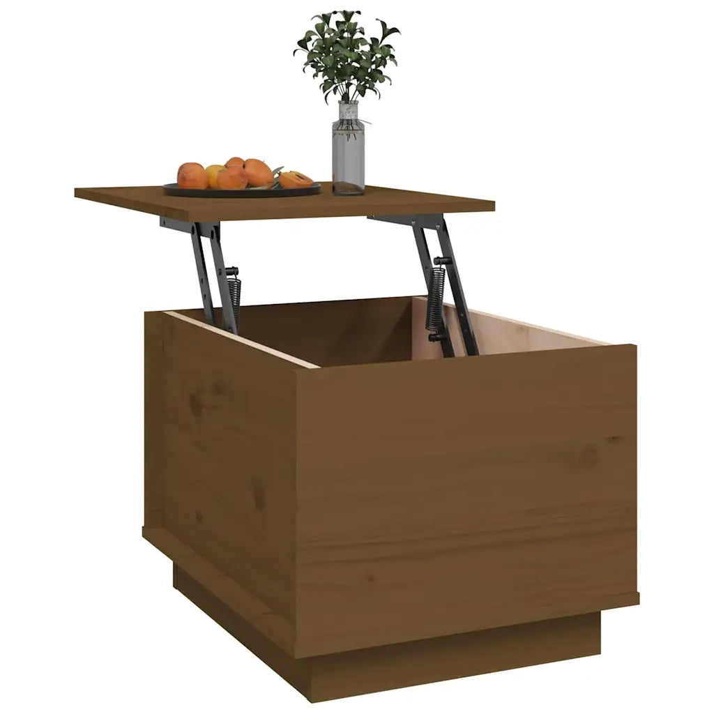 Tavolino da Salotto ambra 40x50x35 cm Legno Massello di Pino 813413