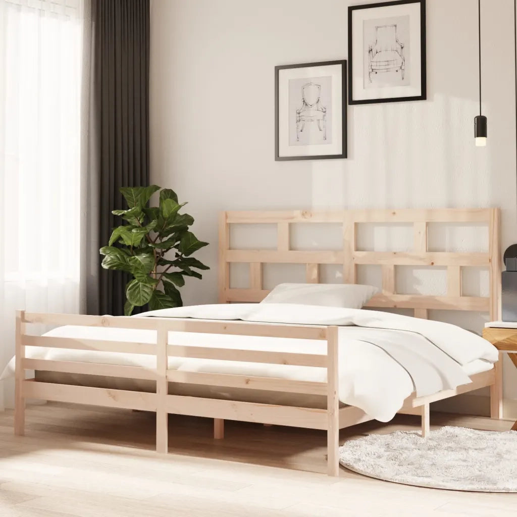 Giroletto-Struttura Letto in Legno Massello di Pino 200x200 cm 346934