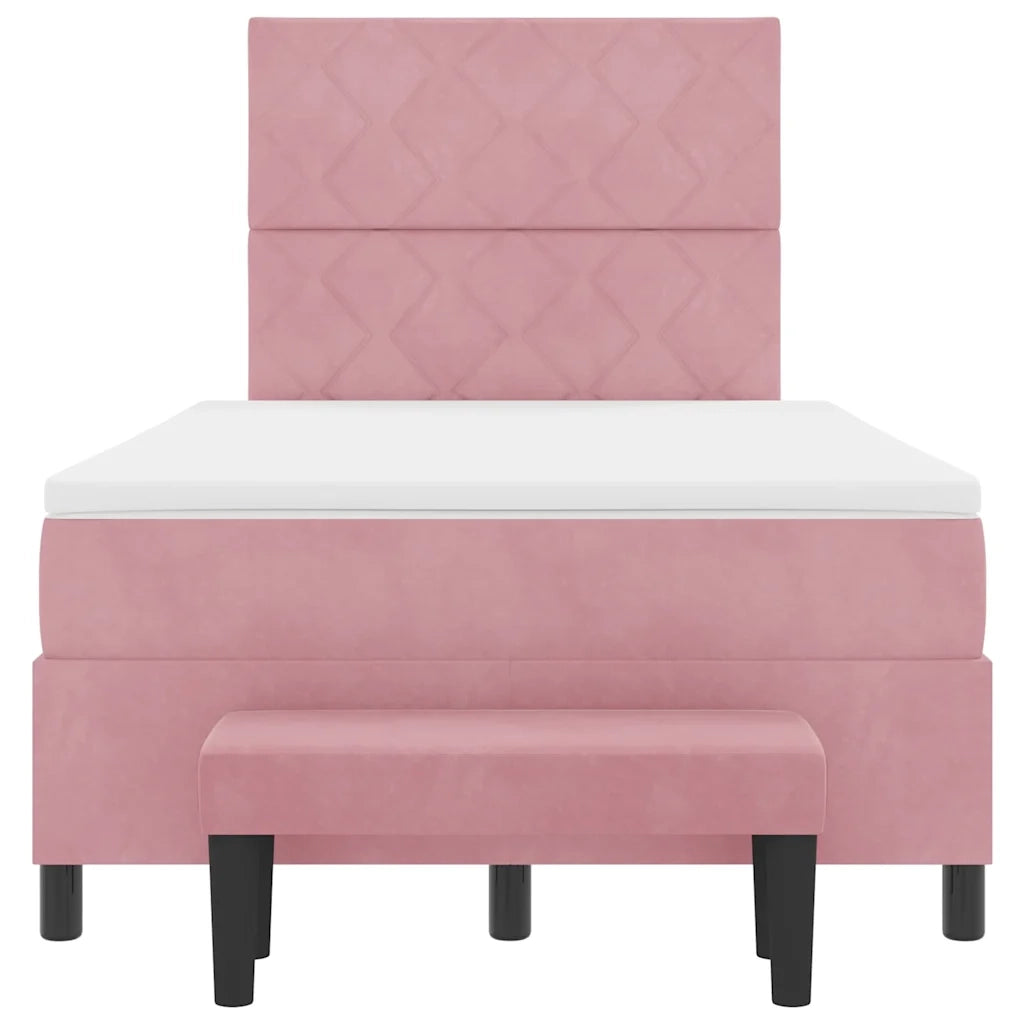 Letto a molle con testiera Rosa 200 x 120 cm Velluto 3344575