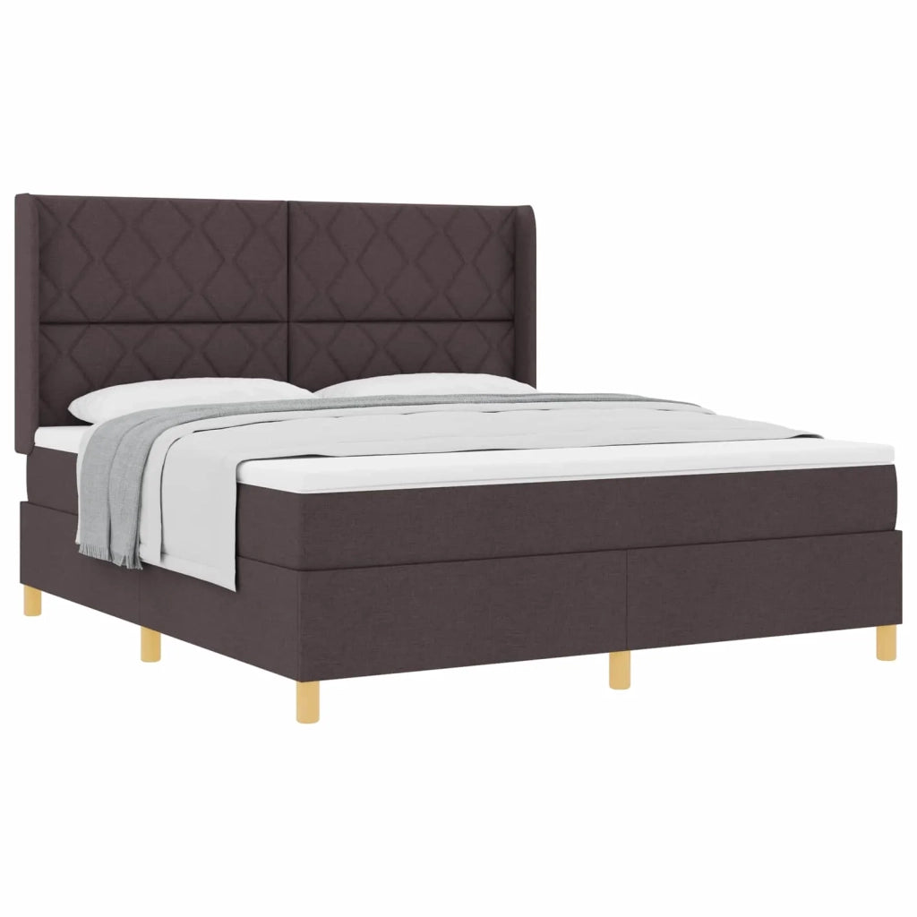 Letto a molle con materasso Marrone Scuro 180 x 200 cm Tessuto 3341913
