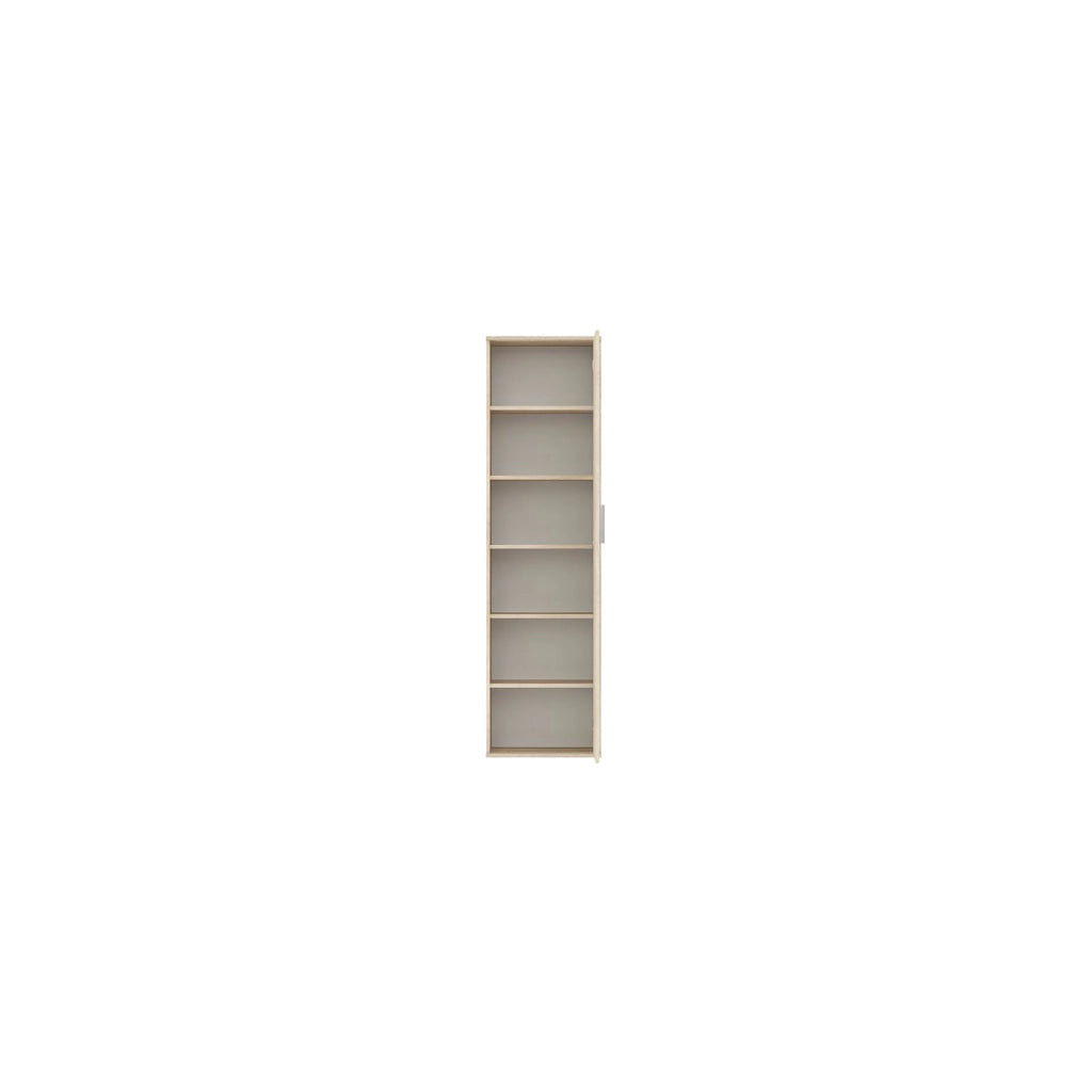 Lerosota, Armadio Multiuso 1 Anta 5 Ripiani, 50x185h cm Marrone Rovere