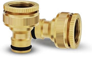 2 pezzi di attacco per tubi di irrigazione, 3/4" & 1/2" adattatore di vite per tubi di irrigazione 2-in-1 in rame, connettore a vite femmina per tubi di irrigazione