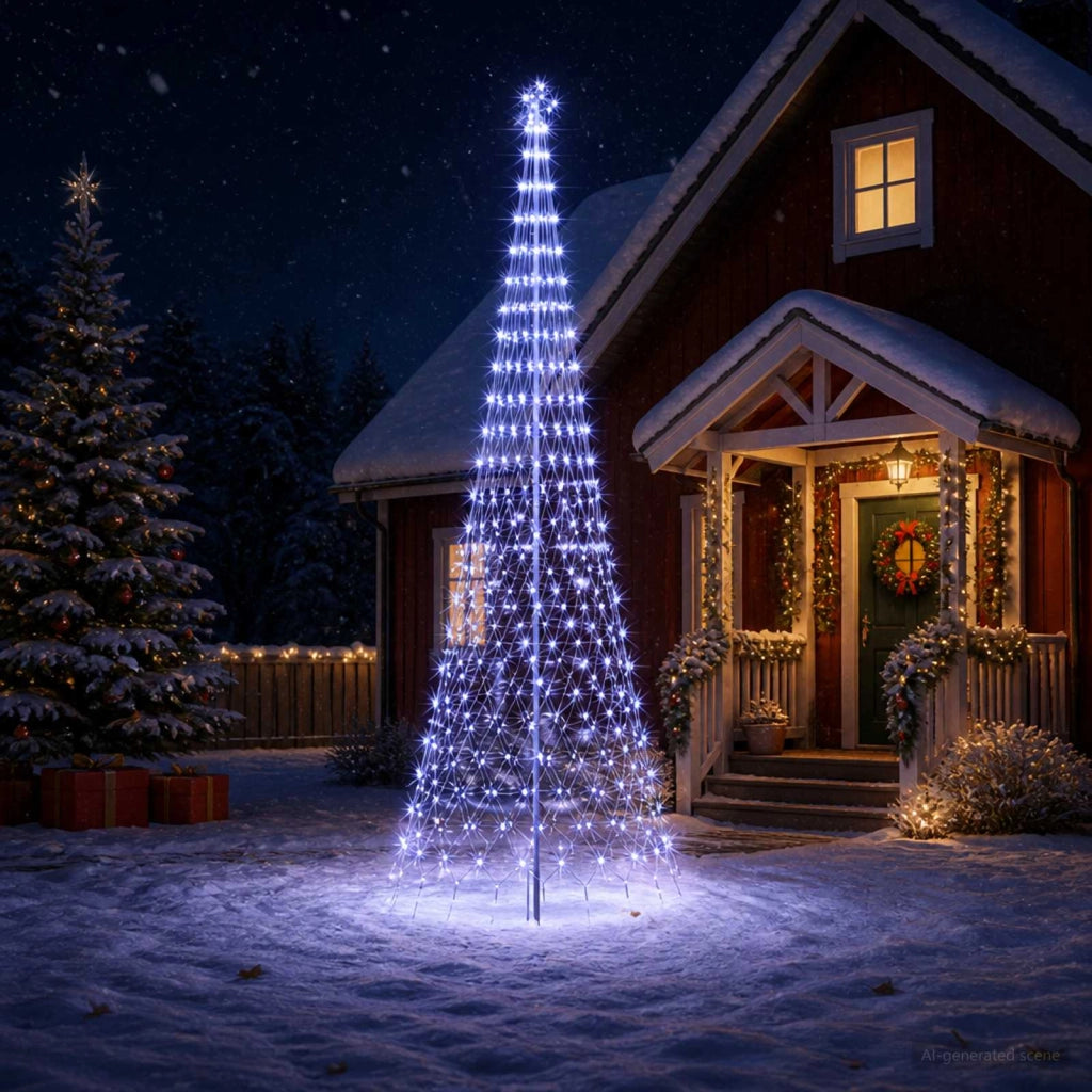 Albero di Natale LED 400 cm 450 LED Blu Ferro Nero 42053607