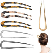 Set di 6 spille a forma di U in diverse colori per signore
