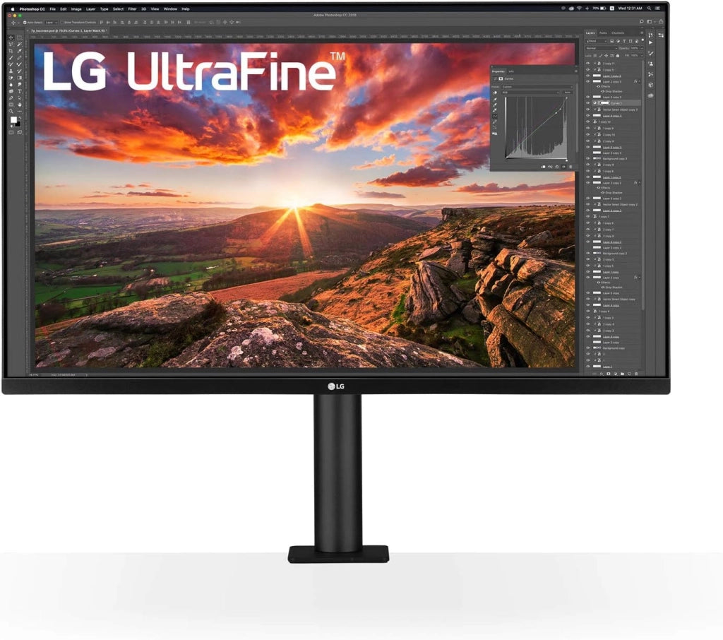 32UN880 ERGO Monitor 32 pollici UltraHD 4K LED IPS HDR, 3840x2160, AMD FreeSync 60Hz, HDMI 2.0, Display Port 1.4, USB-C, USB Hub, Speaker Stereo 10W, Flicker Safe, Stand ERGO, Nero