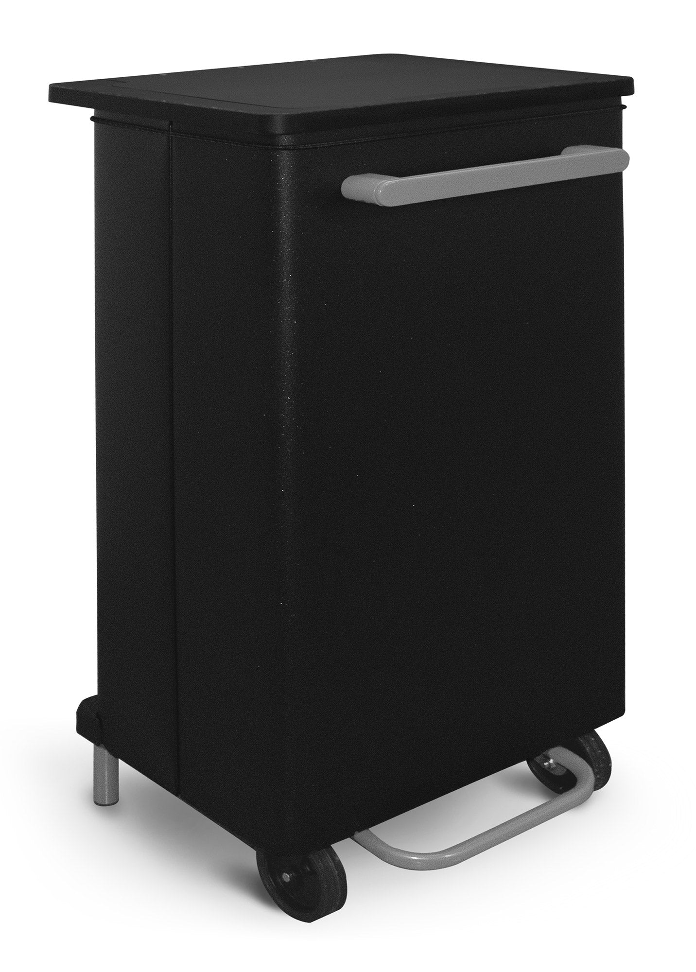 Pattumiera Per Raccolta Differenziata 47x37xh70 cm in Acciaio con Apertura a Pedale Nero