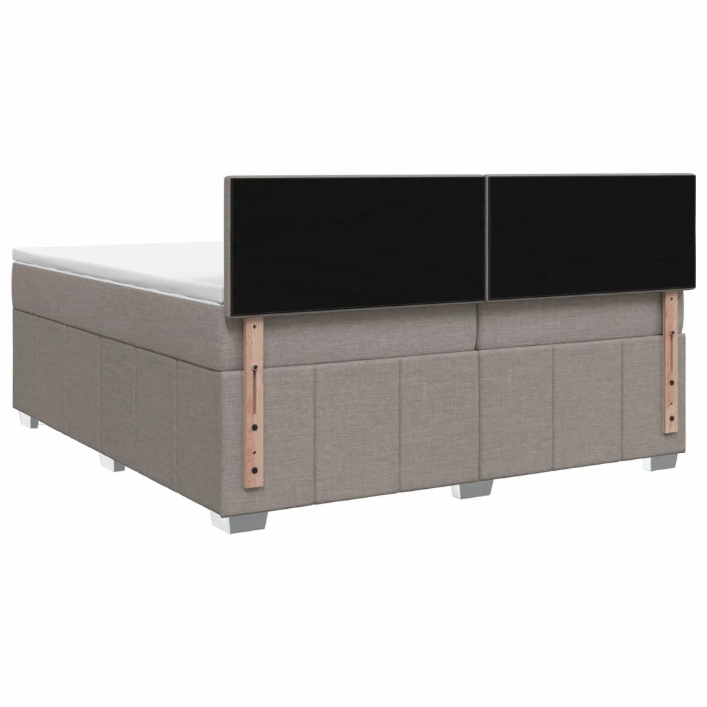 Letto box spring con materasso Tortora 200 x 200 cm Tessuto 3452758