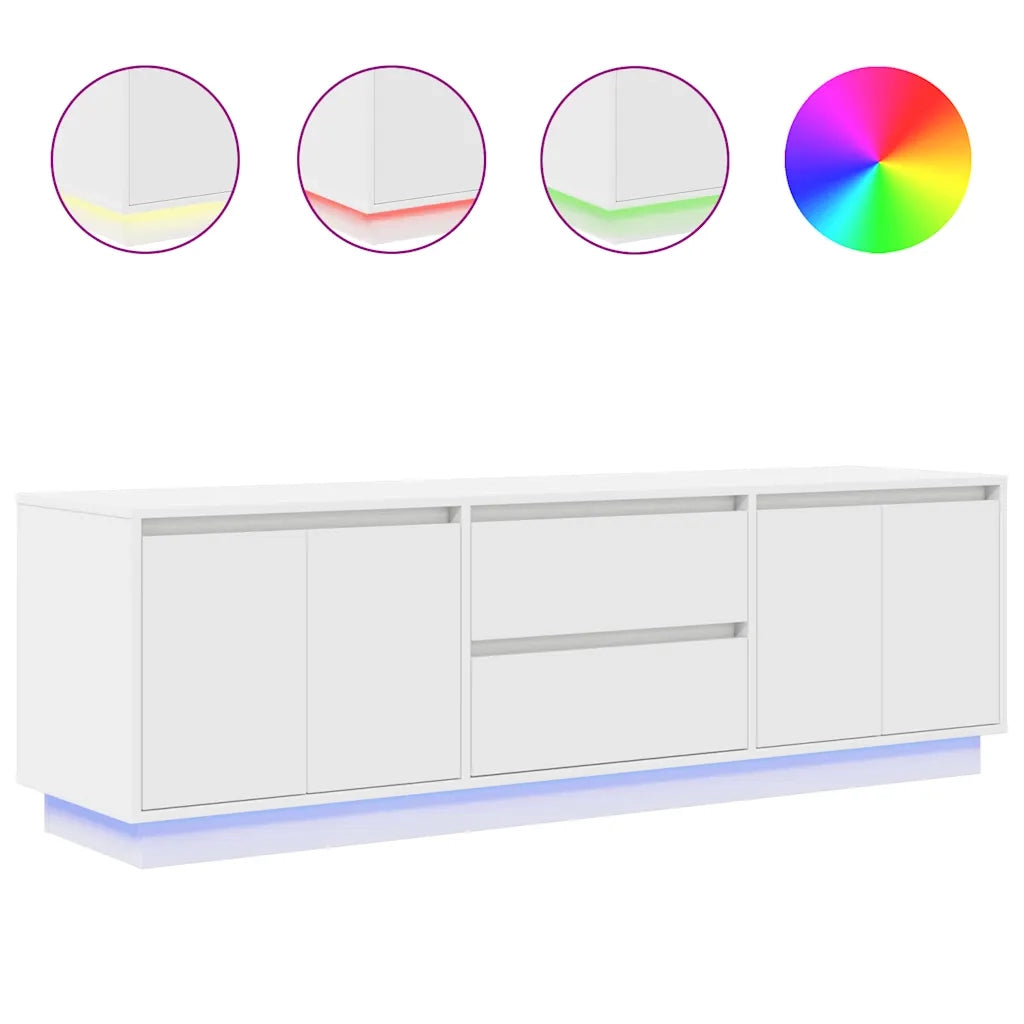 Mobile Porta TV con Luci LED Bianco 160,5x41x50 cm