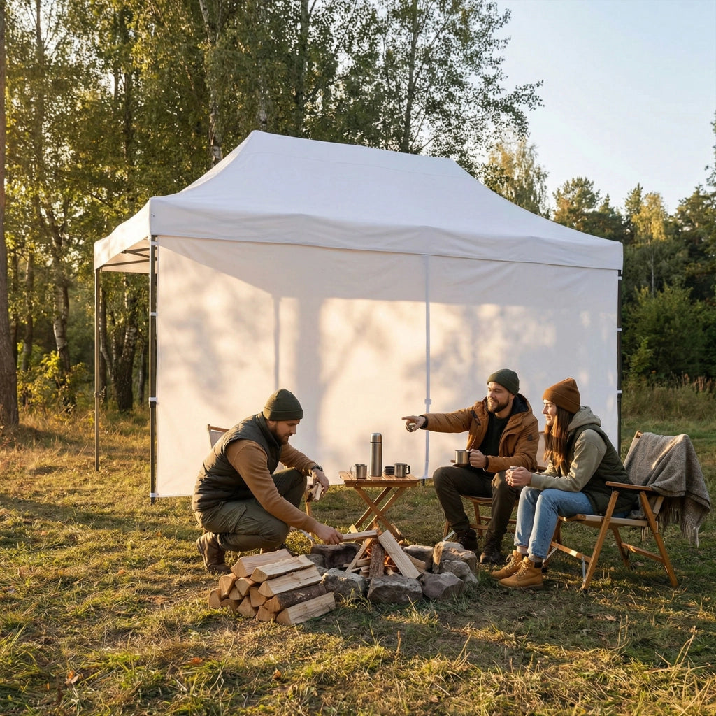 Telo laterale per gazebo da giardino 3X4,5 M. Telo con velcro vari colori bianco