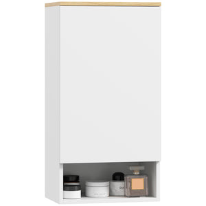 Armadietto Bagno Pensile a Muro 40x27x77 cm con Mensole Regolabili in Legno e MDF Bianco
