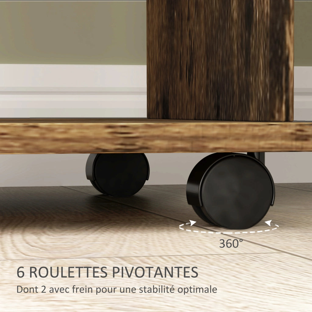 Armadio scorrevole con appendiabiti ¨C zephmum ¨C 120x40x128 cm marrone