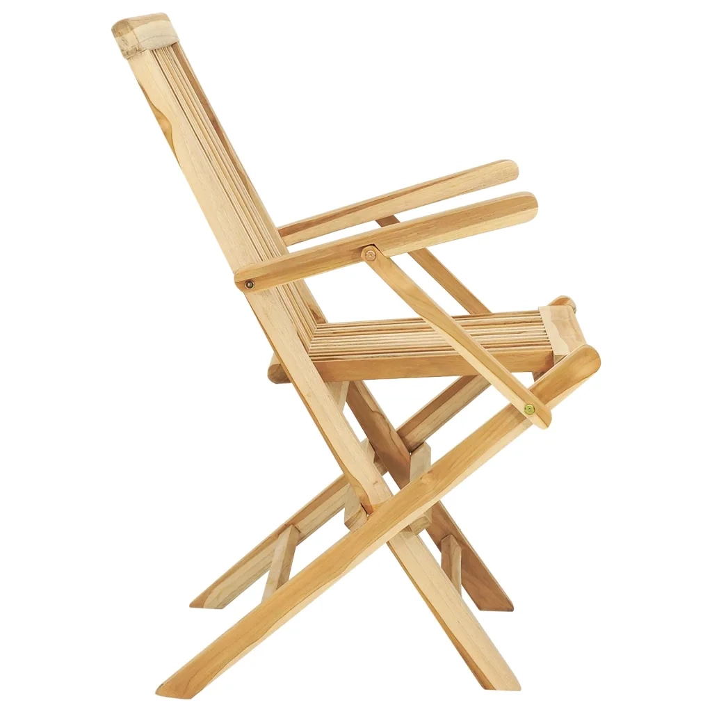Set da Pranzo per Esterni 5 pz in Legno Massello di Teak 44686
