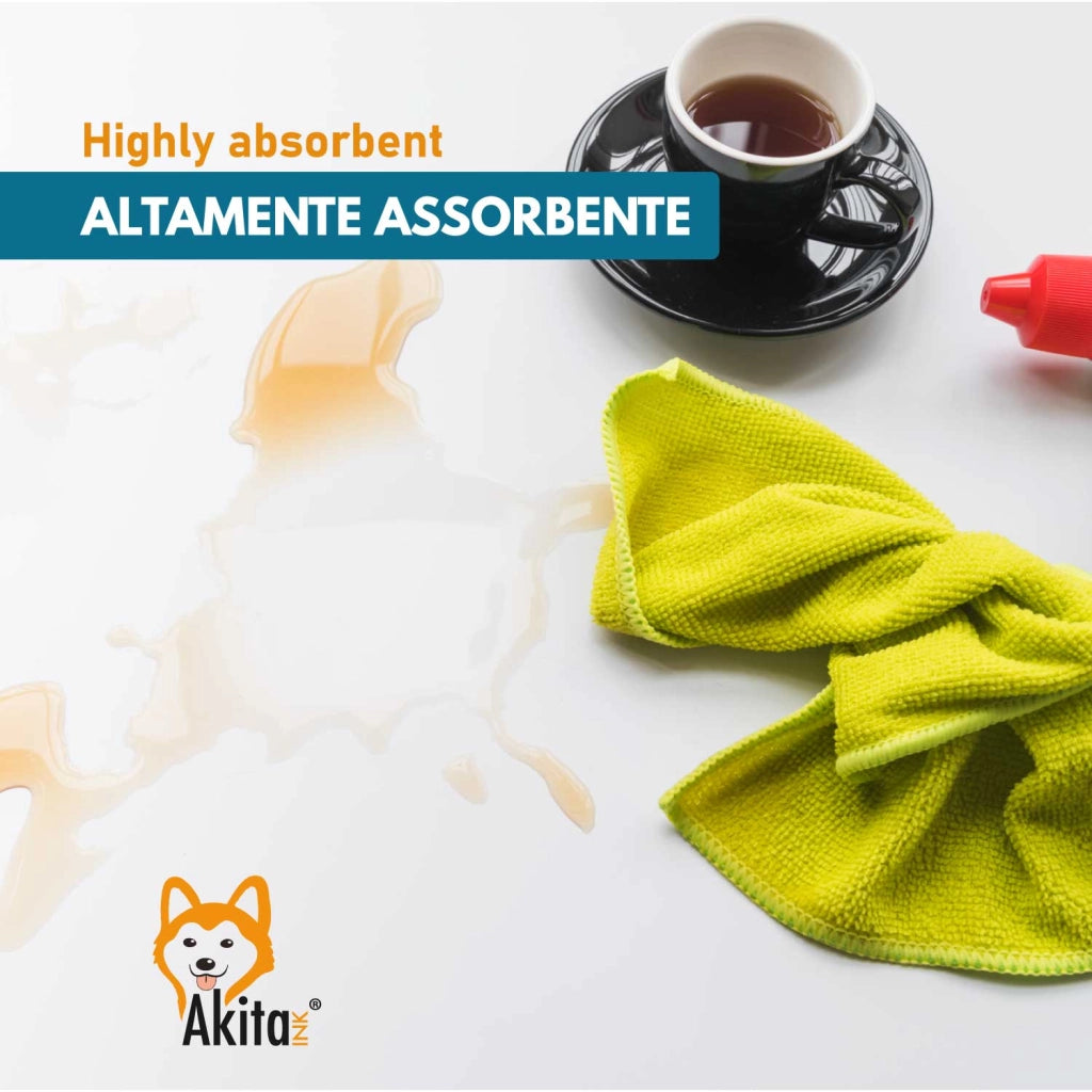 Akitaink 21 Panni Microfibra 30x40 Lavabili e Riutilizzabili