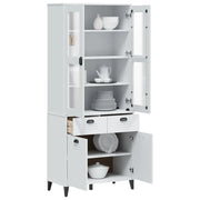 Credenza VIKEN Bianca 80x40x190 cm in Legno Massello di Pinocod mxl 116284