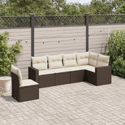 Set Divano da Giardino 6 pz con Cuscini Marrone in Polyrattancod mxl 88012