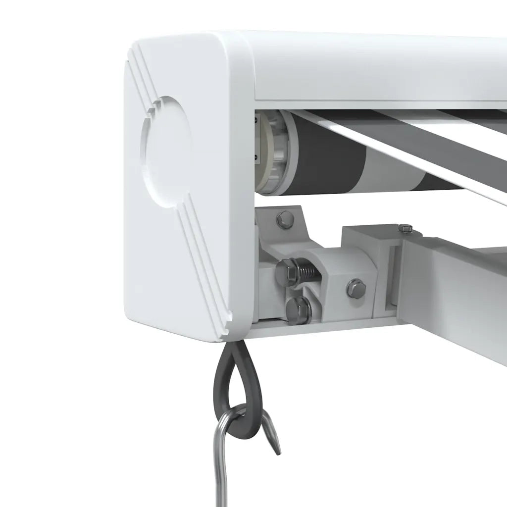 Tenda Retrattile Antracite e Bianca 3,5x2,5m Tessuto/Alluminio
