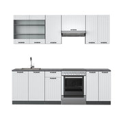 Vicco Cucina componibile Bianco casa di campagna/antracite 240 cm senza piano di lavoro