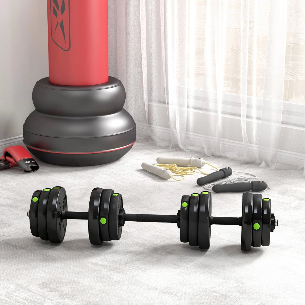Set di manubri 2 in 1 ¨C zephmum ¨C 25 kg, Nero/Verde