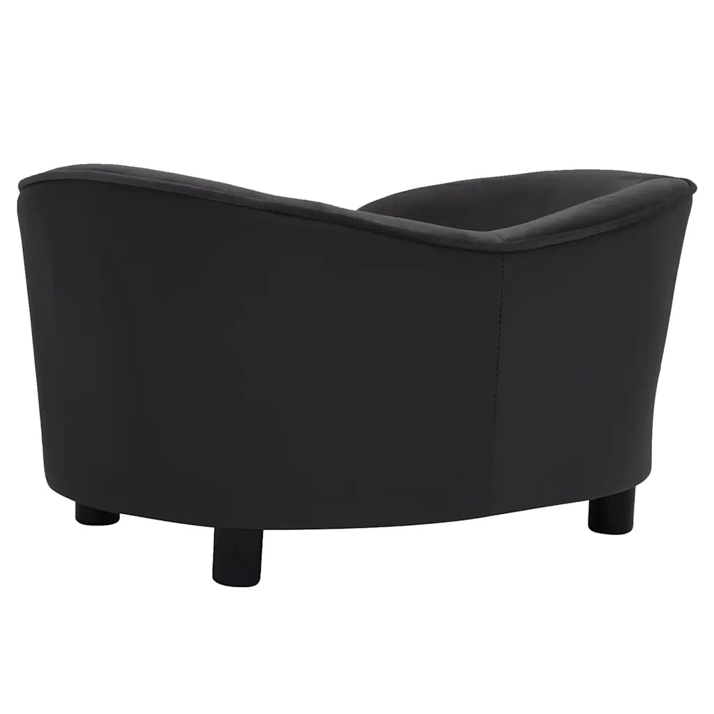 Divano per Cani-Sofa per animali domestici-Divanetto Nero 69x49x40 cm in Peluche e Similpelle