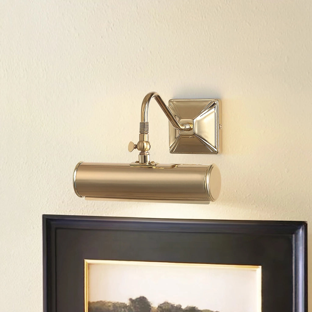 Applique Classica Picture Light Acciaio Ottone Lucido 1 Luce E14