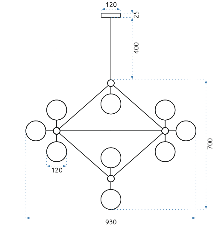 Lampada Pensile Da Soffitto Oro APP267-15C
