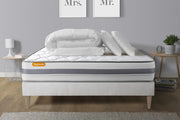 Pacchetto letto completo - Materasso 200x200cm + Box spring con doghe (kit) + 2 cuscini + Piumino - Molla Memo