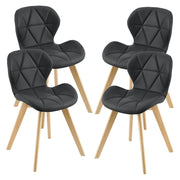 Set di 4 sedie da pranzo in similpelle 81 x 57 x 49 cm nero 03_0006776