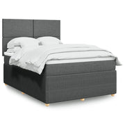 Giroletto a Molle con Materasso Grigio Scuro 140x200cm Tessuto 3294373