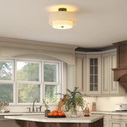 Lampada da soffitto moderna in metallo, colore crema bianco, Ø40 x 26 cm