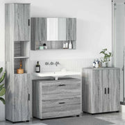 vidaXL Set di mobili per il bagno 4 pcs Grigio sonoma 30 x 35 x 192 cm
