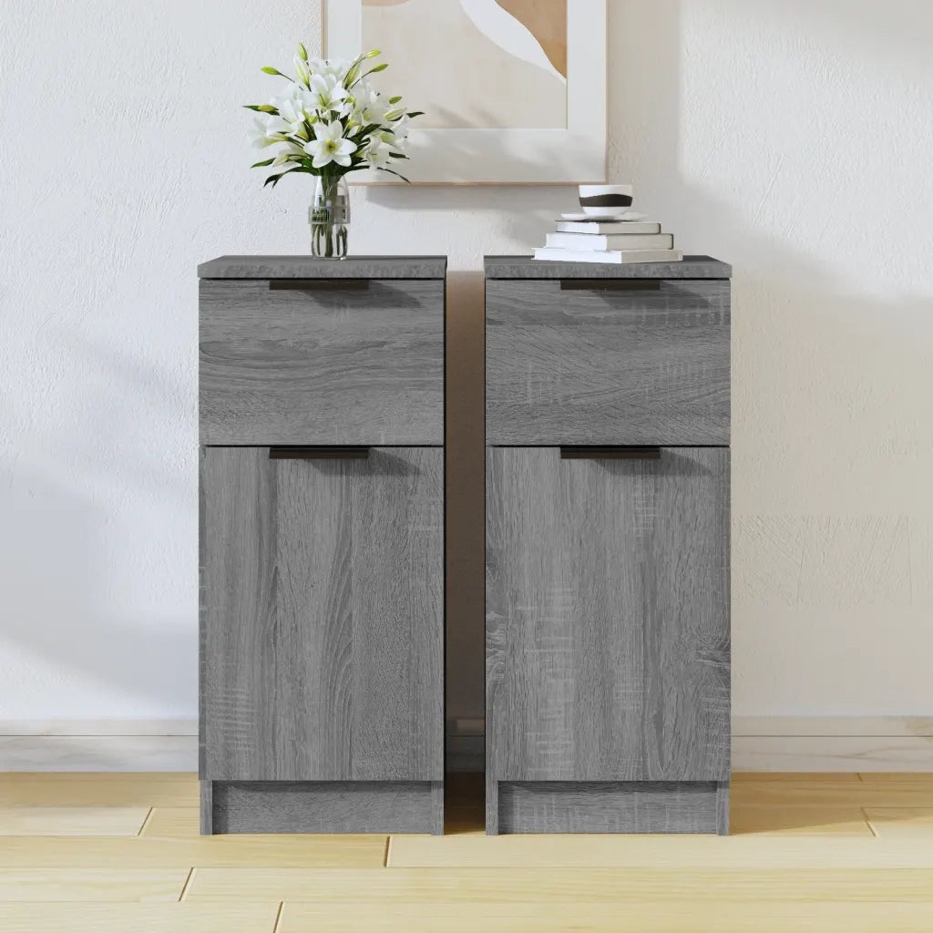 Credenze 2 pz | Madia | Buffet da pranzo | Armadio da pranzo Grigio Sonoma 30x30x70 cm in Legno Multistrato