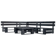 Set di mobili da giardino per esterni set di mobili in pallet da 4 pezzi legno nero 02_0018383