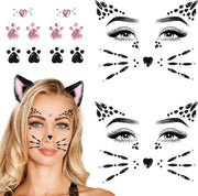 Accessori per viso in pietre preziose per donne e bambini - Strass per peli feline - Accessori per costumi - Trucco - Adorni per viso da festa