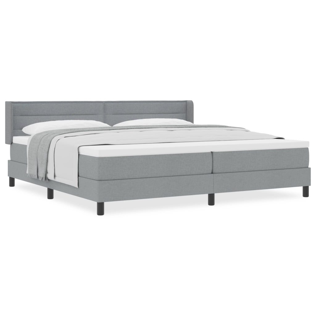 Letto Box Spring  con Materasso Grigio Chiaro 200x200 cm Tessuto