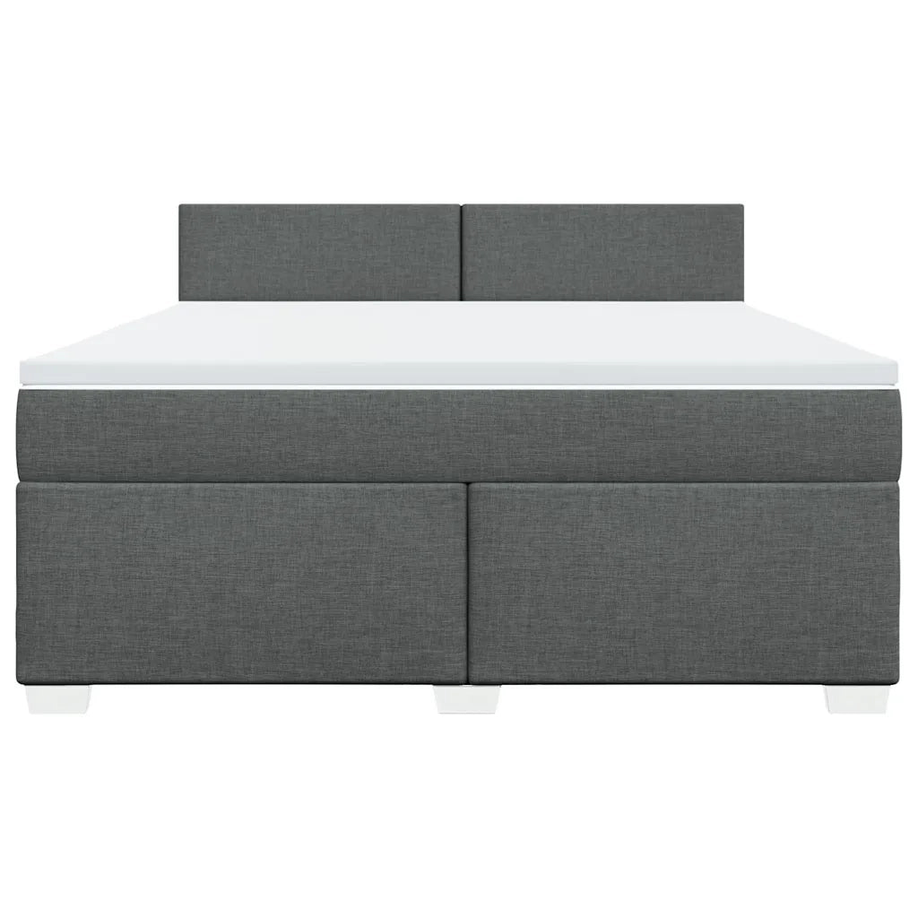 Giroletto a Molle con Materasso Grigio Scuro 180x200 cm Tessuto