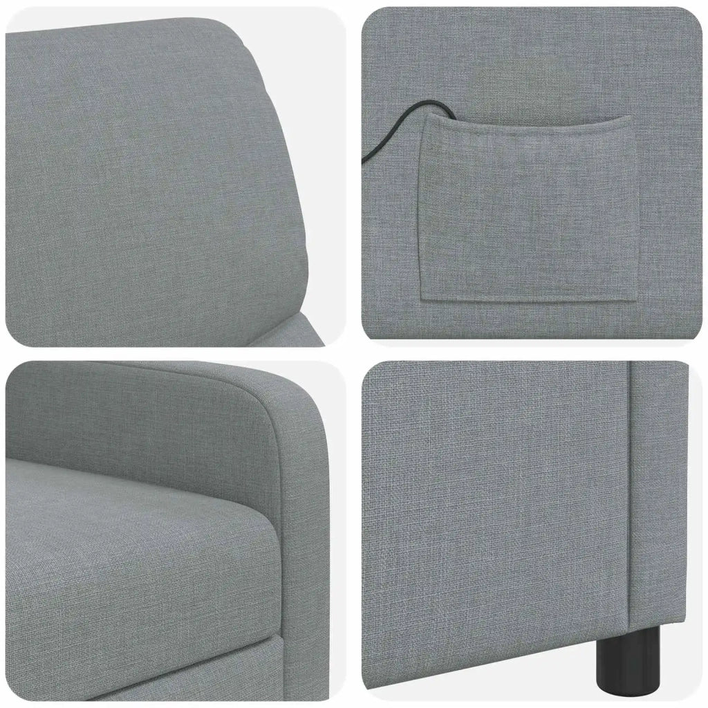Divano Sedia-Poltrona Massaggiante Grigio Chiaro Tessuto 286951