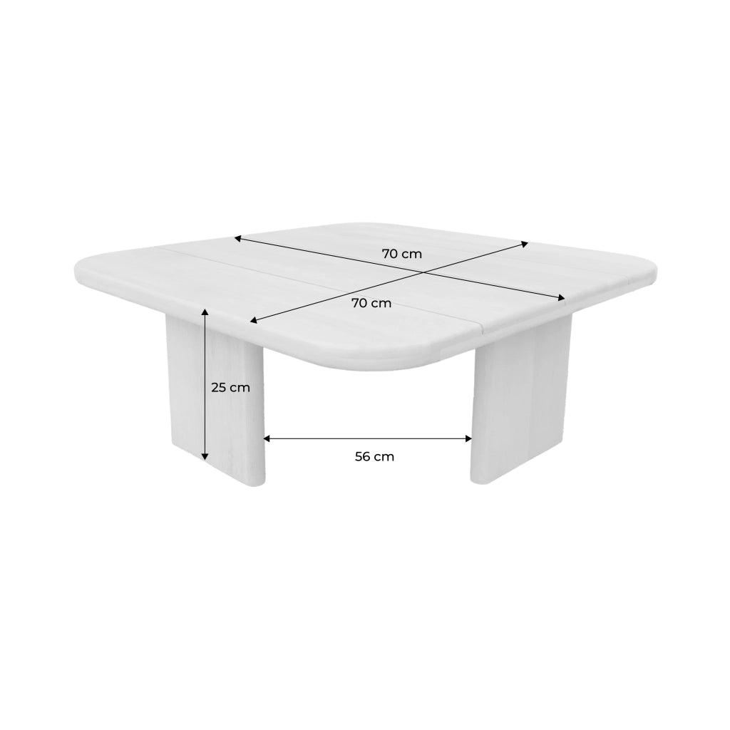 Tavolino da giardino quadrato in legno di acacia, 70cm, marrone