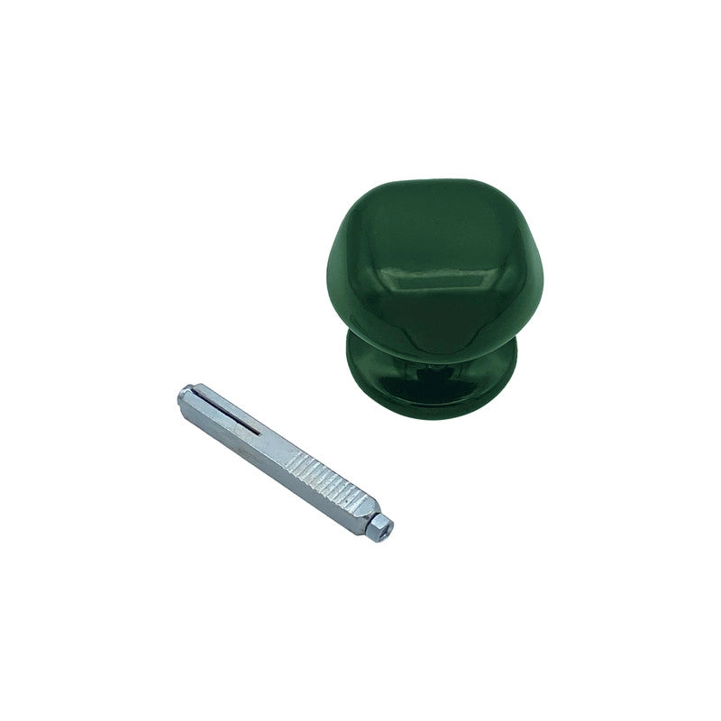 Maniglia su rosetta tonda SAGUATTI  831/60SQ in alluminio verde lucido