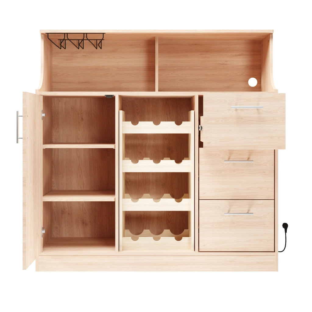 Credenza Bar con LED, Portabicchieri e Cantinetta ¨C Xylo ¨C Multistrato