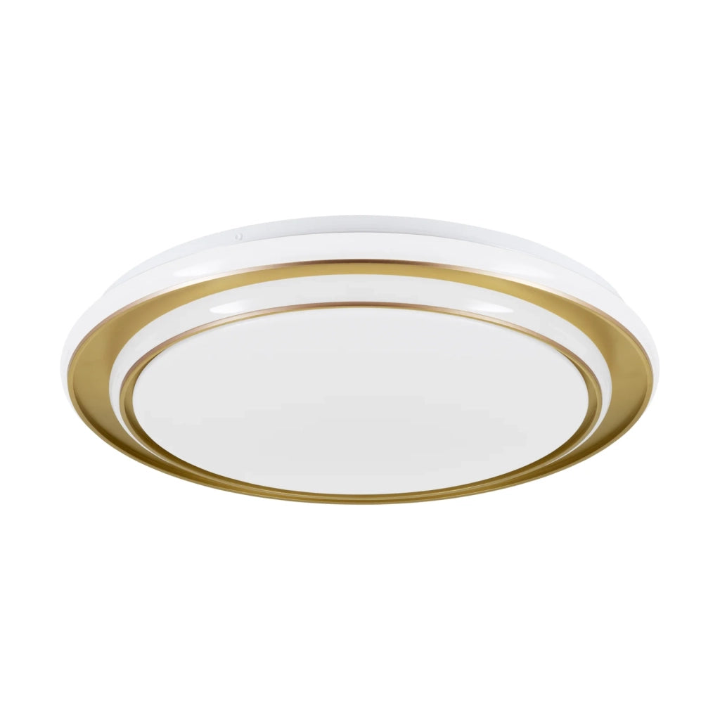 Plafoniera Moderna Moschetta Acciaio Oro Plastiche Bianche Led 36W 4800Lm Ip20