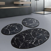 Tuscaloosa, Tappeto da Bagno Lavabile in Lavatrice, 60x100 cm Nero