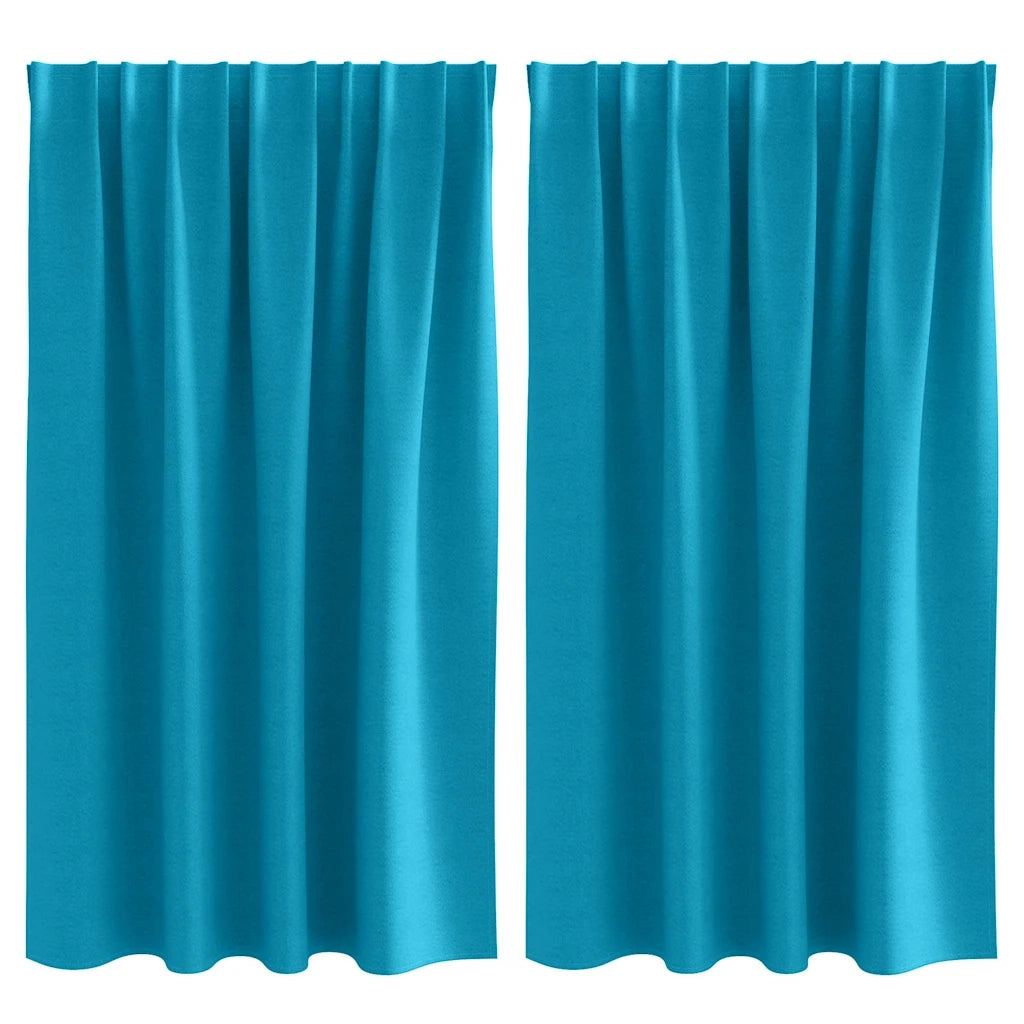 vidaXL Tende con tende 2 pcs Turchese Poliestere
