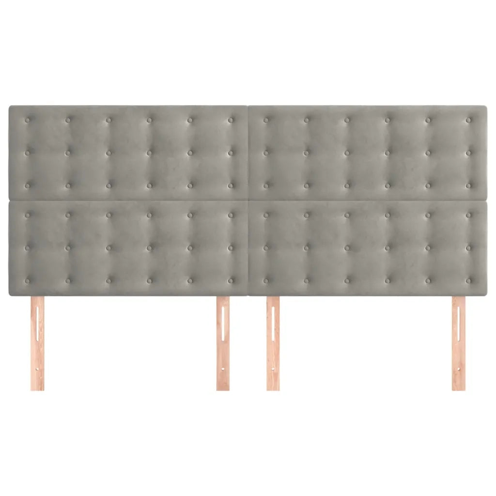 Testiera Grigio Chiaro 180x5x118/128 cm Velluto 3116826