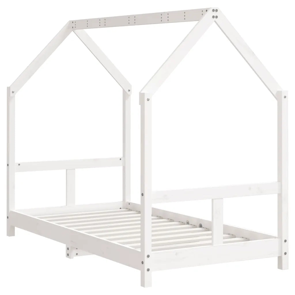 Giroletto per Bambini Bianco 80x160cm in Legno Massello di Pino