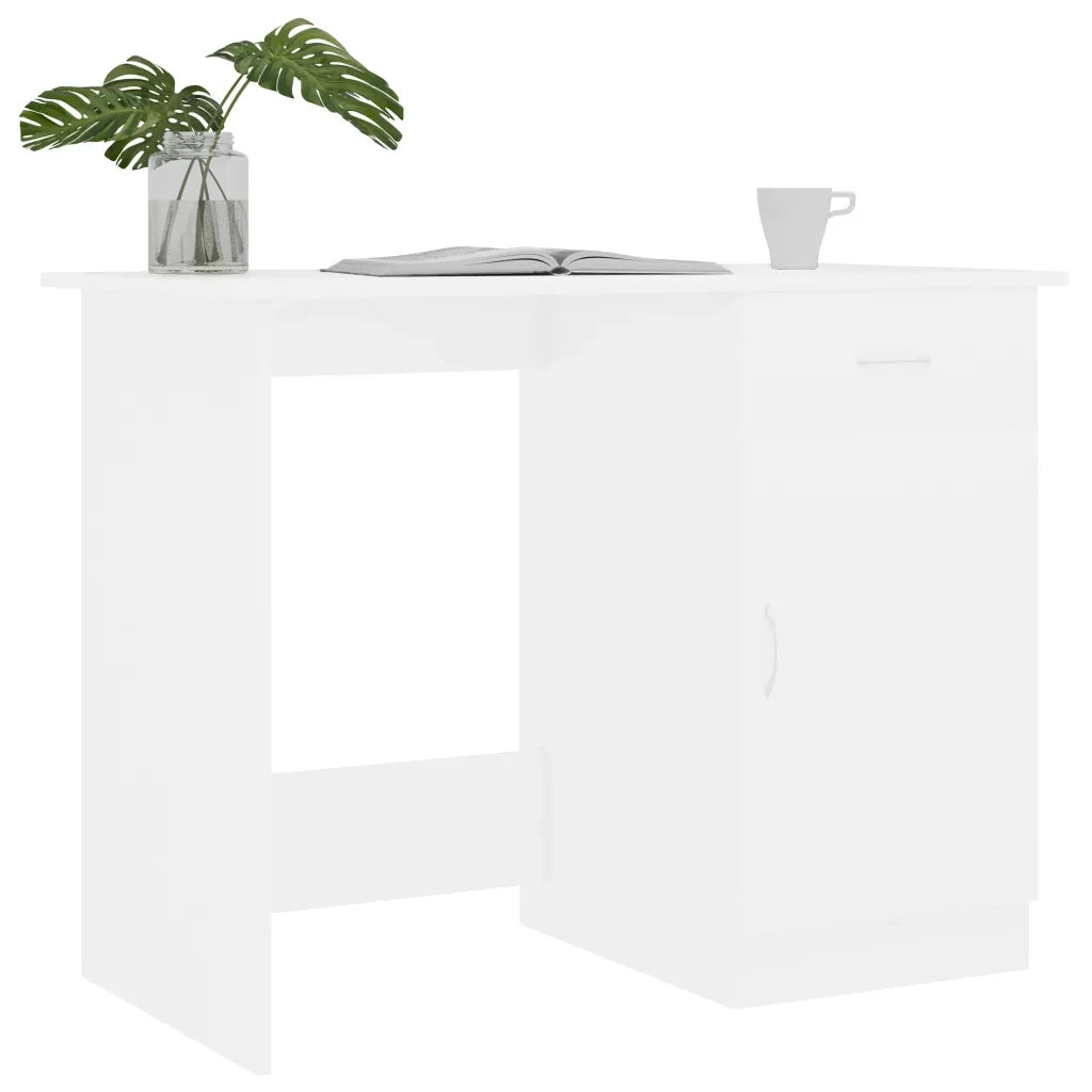 Scrivania | Tavolo da Ufficio Bianca 100x50x76 cm in Legno Multistrato