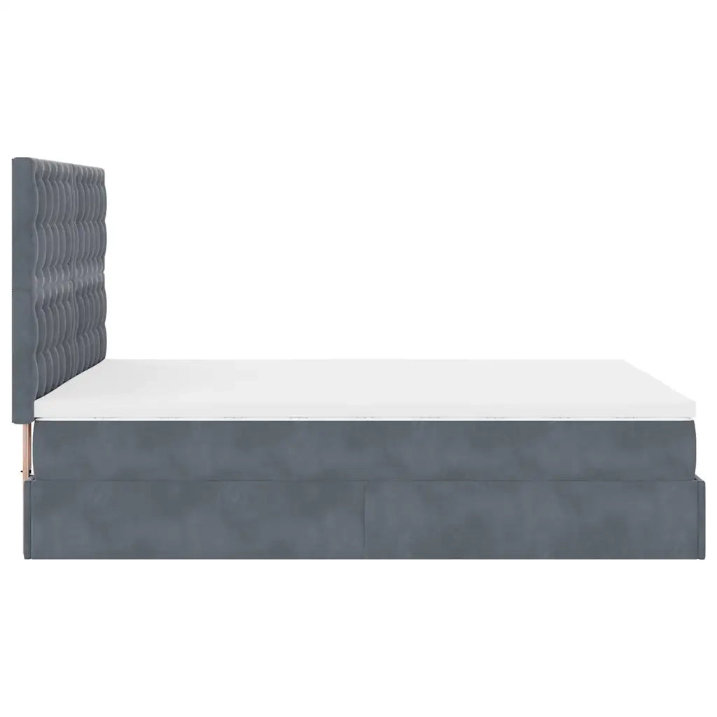Struttura Letto Pouf con Materassi 140x190 cm Velluto 3313614