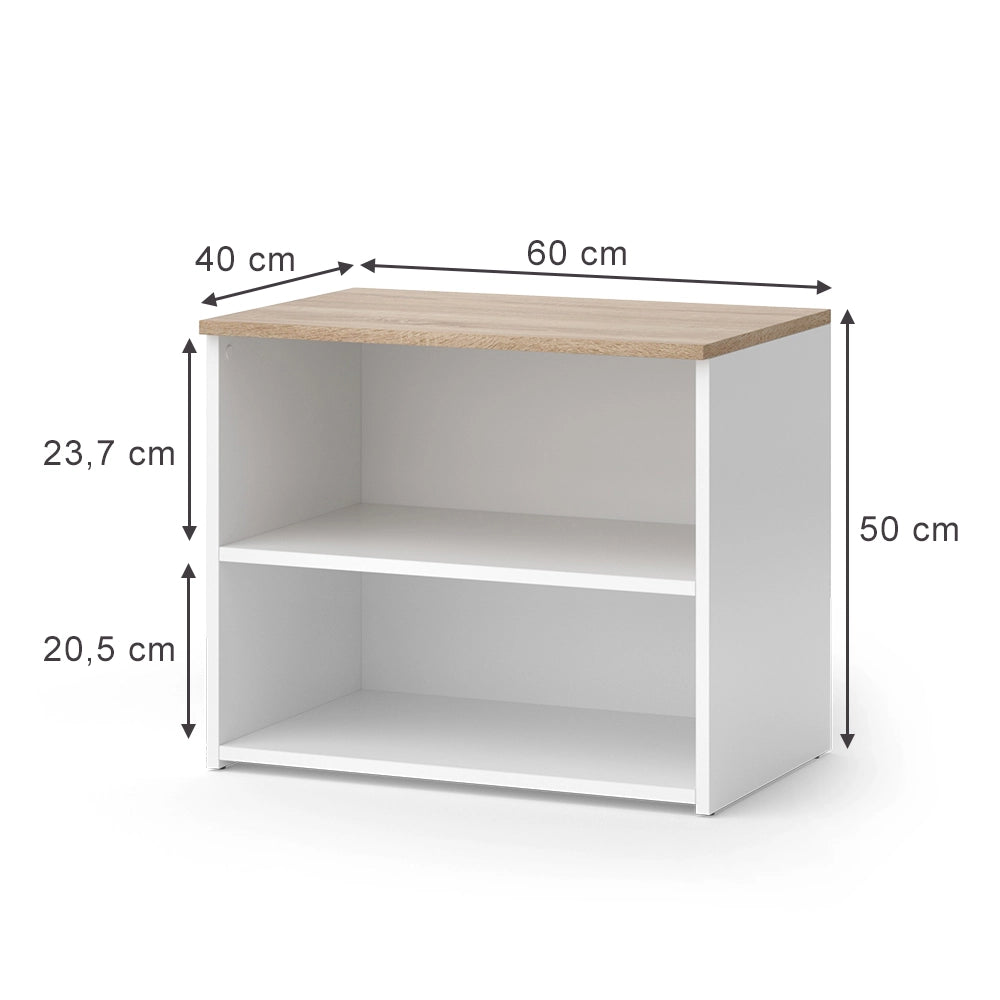 Vicco Mobile tv Bianco/Sonoma 60 x 50 cm con 2 scomparti